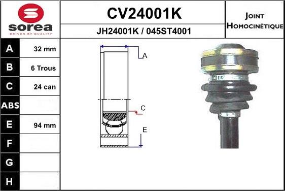 EAI CV24001K - Kit giunti, Semiasse autozon.pro