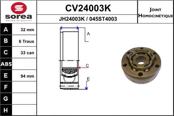 EAI CV24003K - Kit giunti, Semiasse autozon.pro