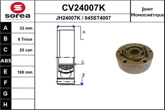 EAI CV24007K - Kit giunti, Semiasse autozon.pro