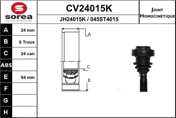 EAI CV24015K - Kit giunti, Semiasse autozon.pro