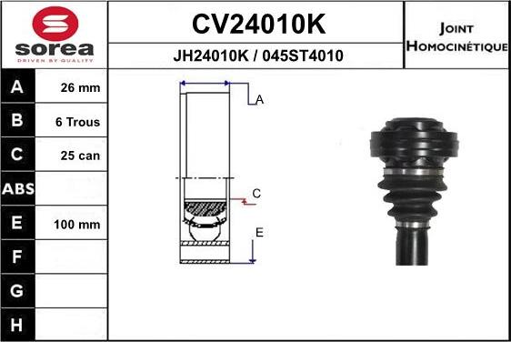 EAI CV24010K - Kit giunti, Semiasse autozon.pro