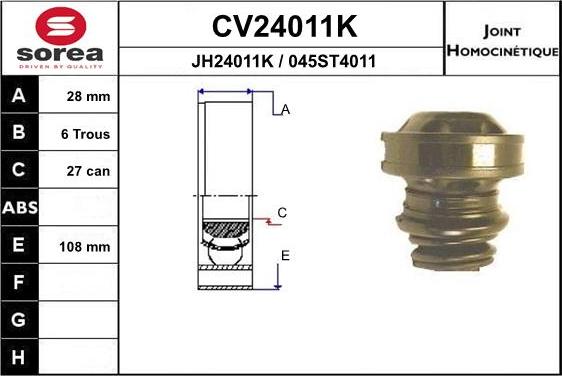 EAI CV24011K - Kit giunti, Semiasse autozon.pro