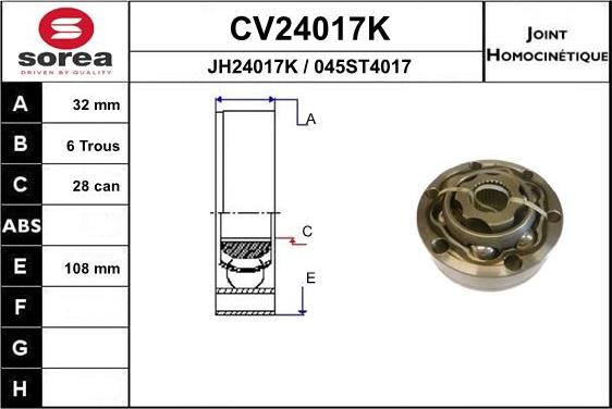 EAI CV24017K - Kit giunti, Semiasse autozon.pro