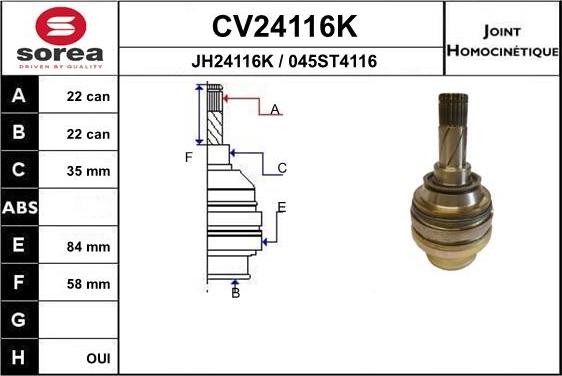 EAI CV24116K - Kit giunti, Semiasse autozon.pro