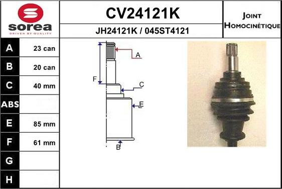 EAI CV24121K - Kit giunti, Semiasse autozon.pro