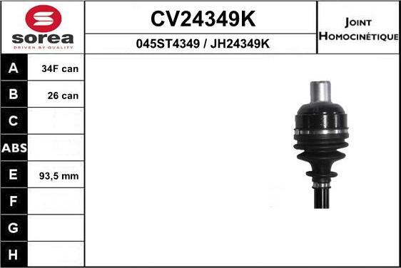 EAI CV24349K - Kit giunti, Semiasse autozon.pro