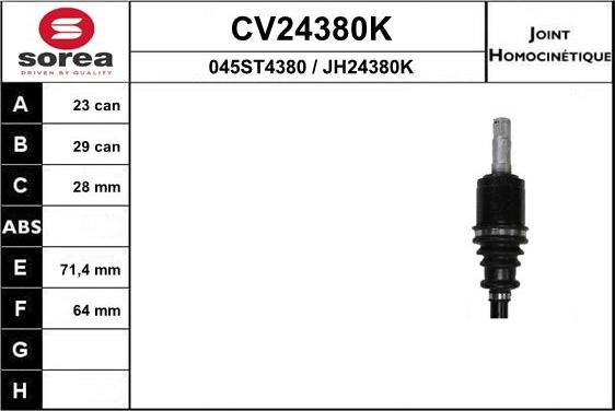 EAI CV24380K - Kit giunti, Semiasse autozon.pro