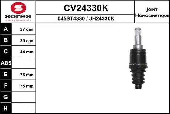 EAI CV24330K - Kit giunti, Semiasse autozon.pro