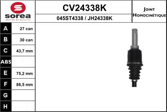 EAI CV24338K - Kit giunti, Semiasse autozon.pro