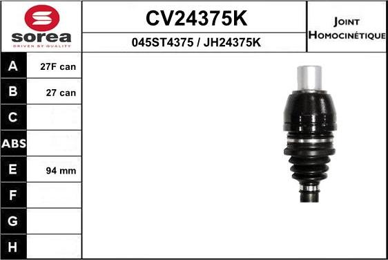 EAI CV24375K - Kit giunti, Semiasse autozon.pro