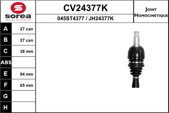 EAI CV24377K - Kit giunti, Semiasse autozon.pro