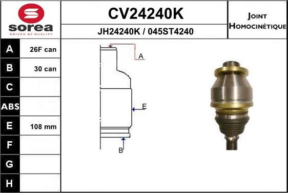 EAI CV24240K - Kit giunti, Semiasse autozon.pro