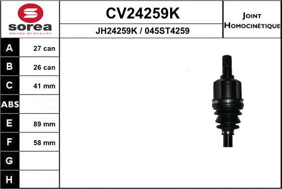 EAI CV24259K - Kit giunti, Semiasse autozon.pro