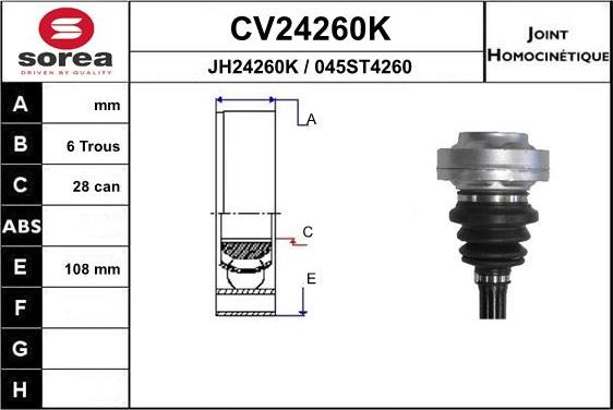 EAI CV24260K - Kit giunti, Semiasse autozon.pro