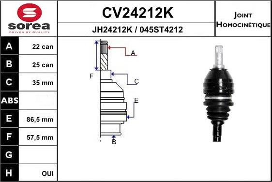 EAI CV24212K - Kit giunti, Semiasse autozon.pro