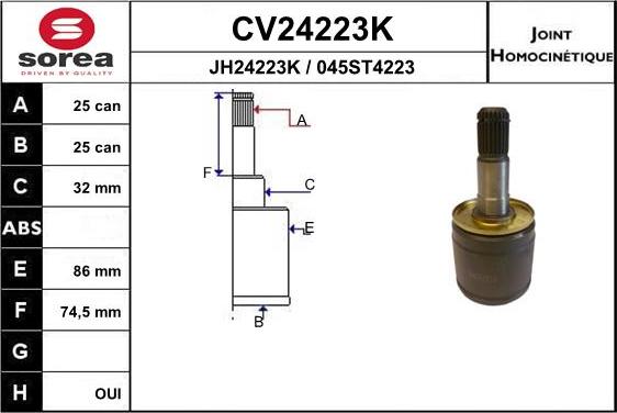 EAI CV24223K - Kit giunti, Semiasse autozon.pro