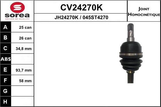 EAI CV24270K - Kit giunti, Semiasse autozon.pro