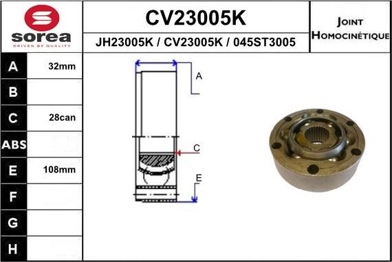 EAI CV23005K - Kit giunti, Semiasse autozon.pro