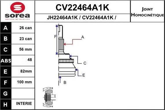 EAI CV22464A1K - Kit giunti, Semiasse autozon.pro