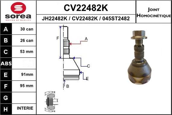 EAI CV22482K - Kit giunti, Semiasse autozon.pro