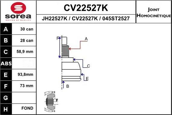 EAI CV22527K - Kit giunti, Semiasse autozon.pro