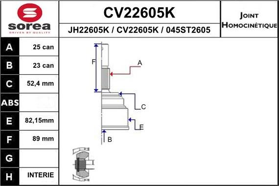 EAI CV22605K - Kit giunti, Semiasse autozon.pro