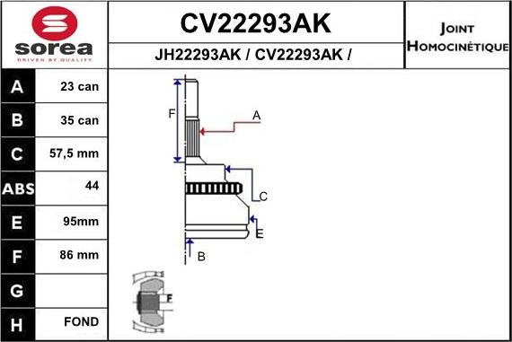 EAI CV22293AK - Kit giunti, Semiasse autozon.pro