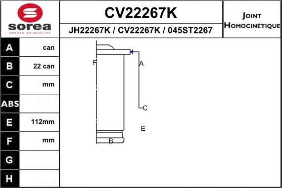 EAI CV22267K - Kit giunti, Semiasse autozon.pro