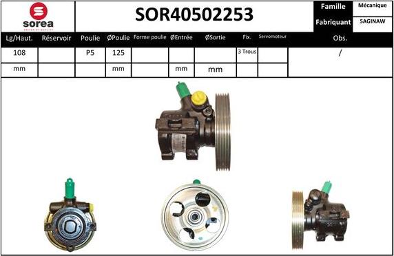 EAI SOR40502253 - Pompa idraulica, Sterzo autozon.pro