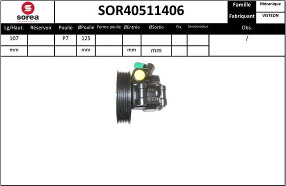 EAI SOR40511406 - Pompa idraulica, Sterzo autozon.pro