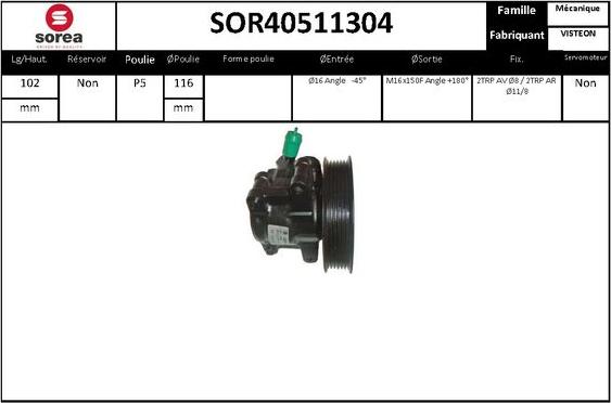 EAI SOR40511304 - Pompa idraulica, Sterzo autozon.pro