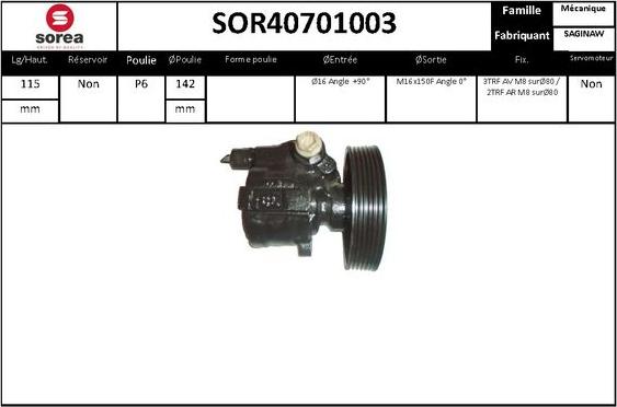 EAI SOR40701003 - Pompa idraulica, Sterzo autozon.pro