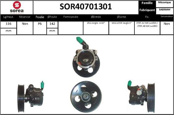 EAI SOR40701301 - Pompa idraulica, Sterzo autozon.pro