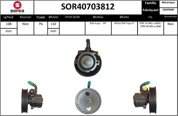 EAI SOR40703812 - Pompa idraulica, Sterzo autozon.pro