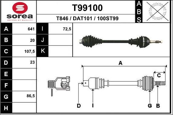 EAI T99100 - Albero motore / Semiasse autozon.pro