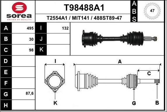 EAI T98488A1 - Albero motore / Semiasse autozon.pro