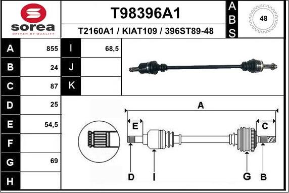 EAI T98396A1 - Albero motore / Semiasse autozon.pro