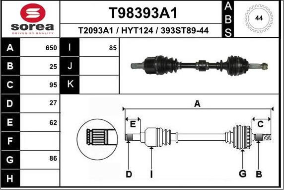 EAI T98393A1 - Albero motore / Semiasse autozon.pro