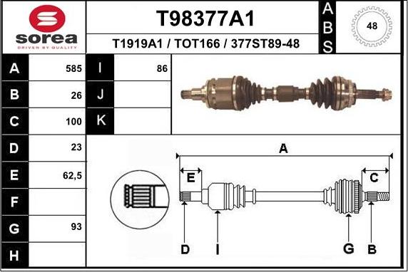 EAI T98377A1 - Albero motore / Semiasse autozon.pro