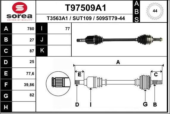 EAI T97509A1 - Albero motore / Semiasse autozon.pro