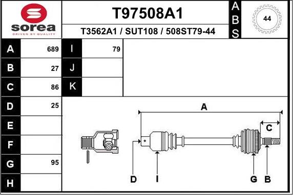 EAI T97508A1 - Albero motore / Semiasse autozon.pro