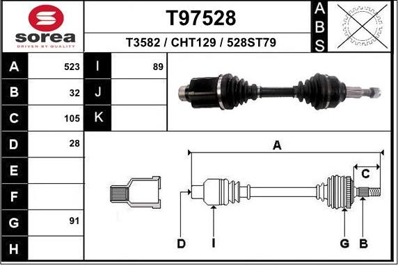 EAI T97528 - Albero motore / Semiasse autozon.pro