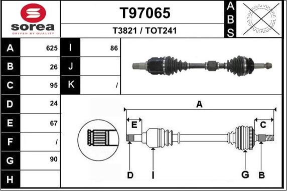 EAI T97065 - Albero motore / Semiasse autozon.pro