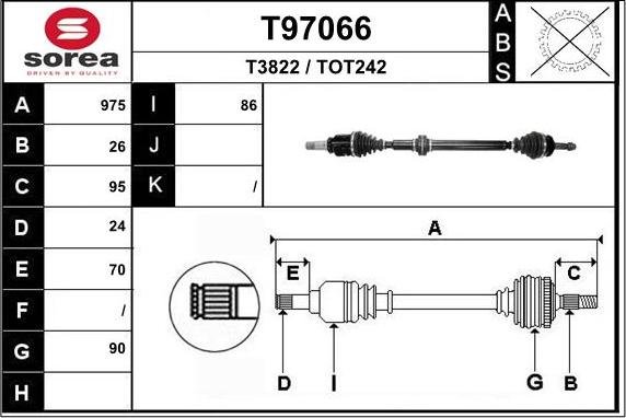 EAI T97066 - Albero motore / Semiasse autozon.pro