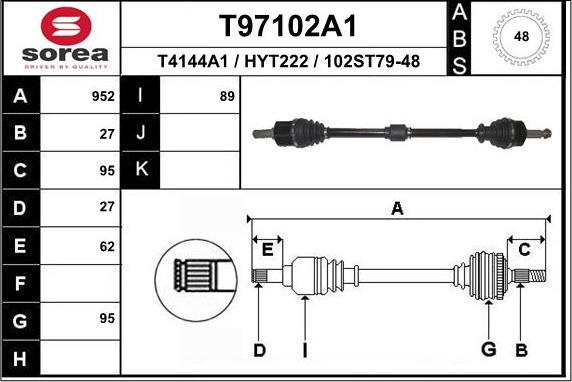 EAI T97102A1 - Albero motore / Semiasse autozon.pro