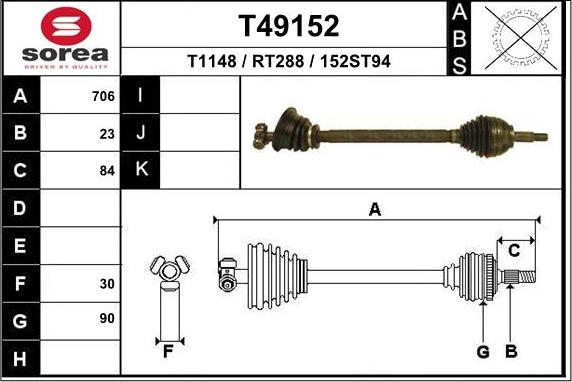 EAI T49152 - Albero motore / Semiasse autozon.pro