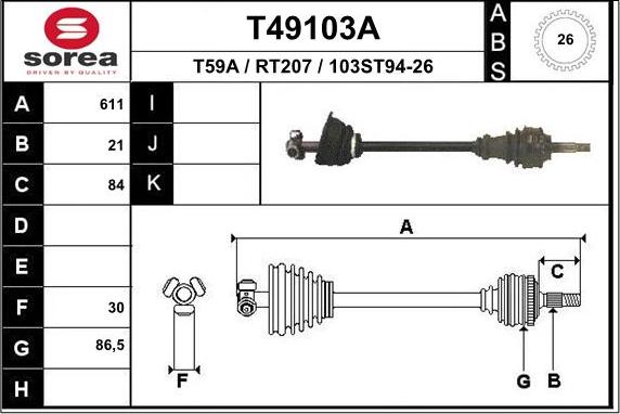 EAI T49103A - Albero motore / Semiasse autozon.pro