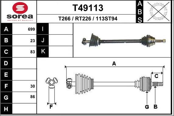 EAI T49113 - Albero motore / Semiasse autozon.pro