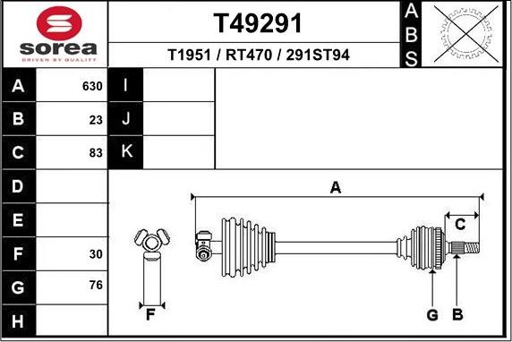 EAI T49291 - Albero motore / Semiasse autozon.pro