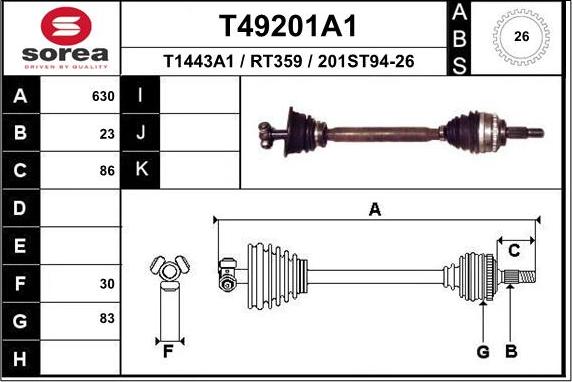 EAI T49201A1 - Albero motore / Semiasse autozon.pro